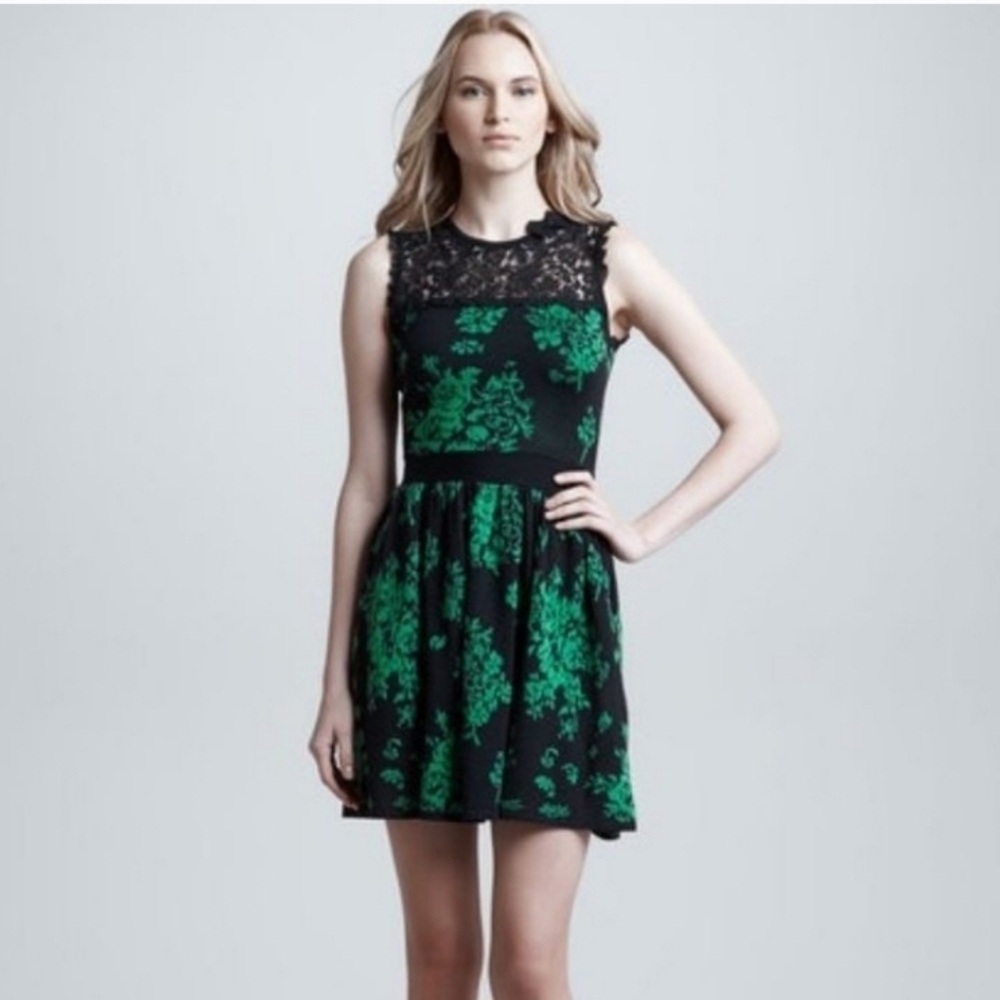 Lace Inset Floral Knit Dress by RED Valentino Nwt Size S